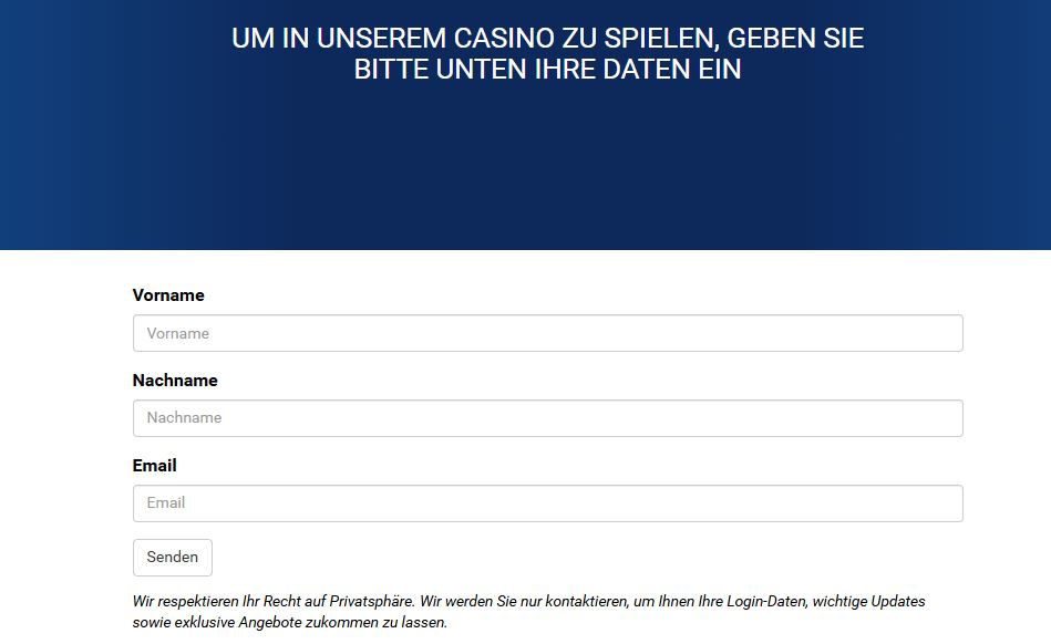 Registrierung im Casino mit persönlichen Daten abschließen