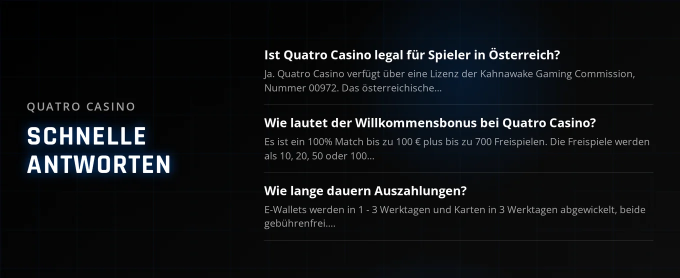 Nutze FAQ-Antworten übersichtlich.