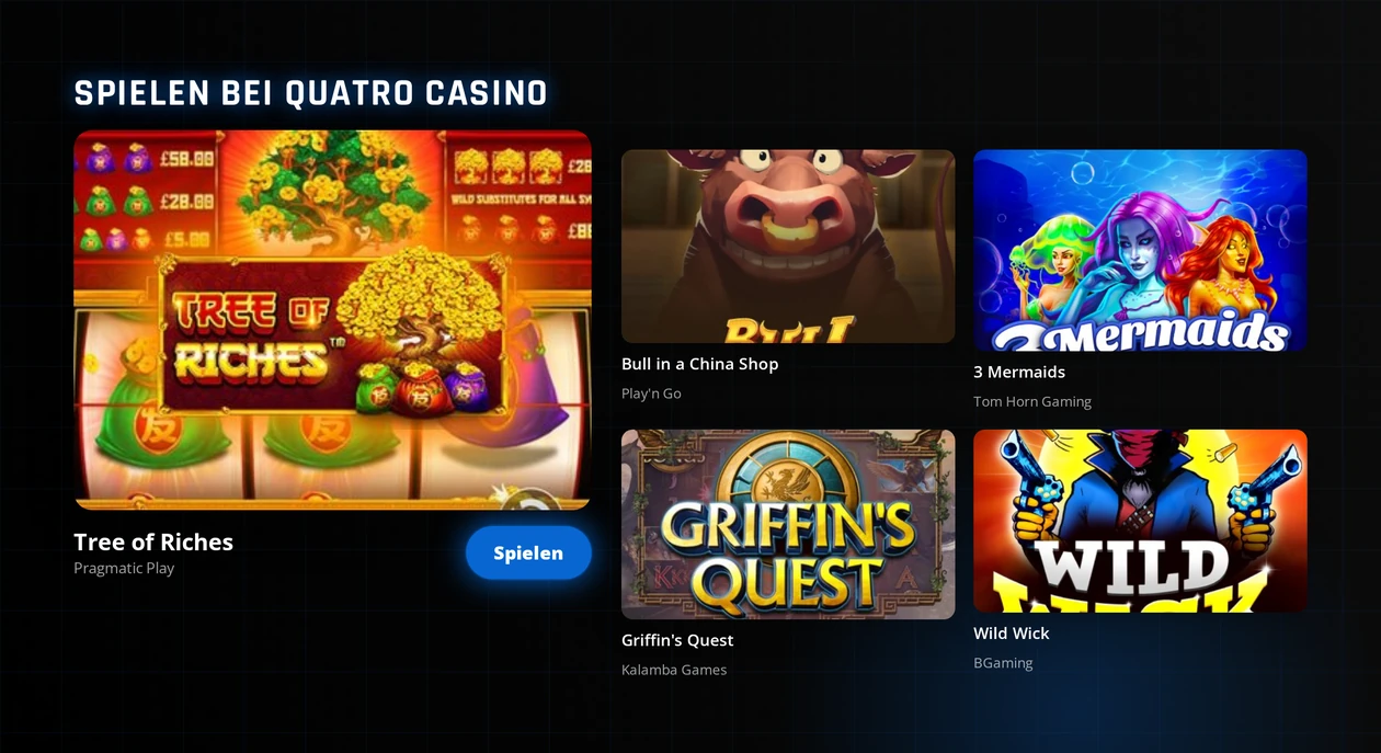 Wähle verschiedene Slots aus.