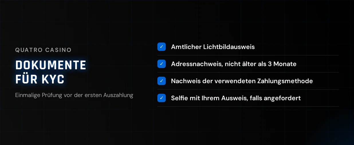 Halte KYC-Unterlagen bereit.